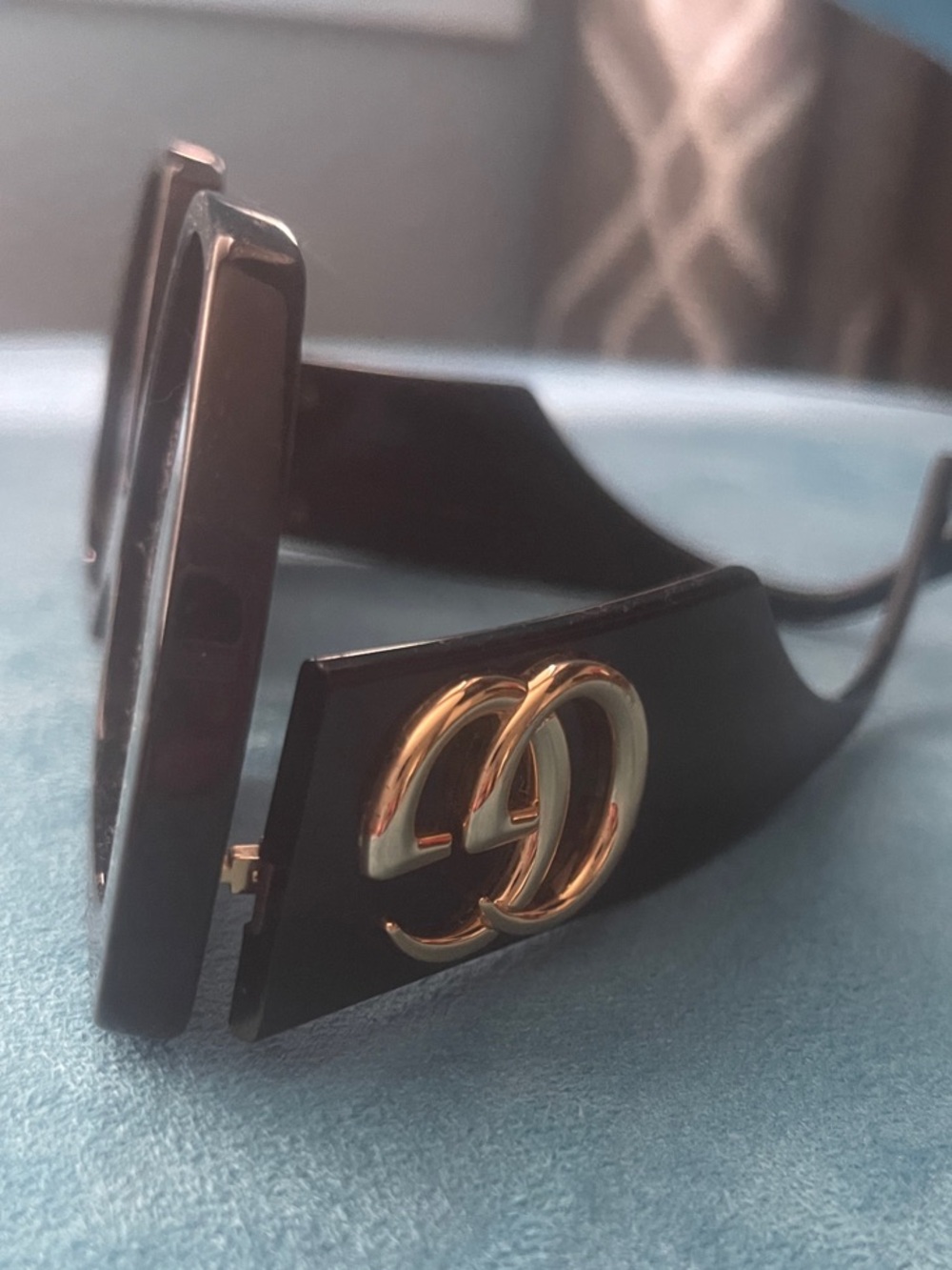 Gucci Black Sunglasses with Gold Double-G Logo